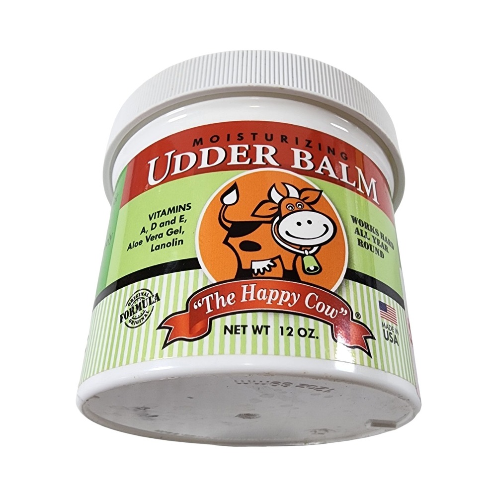 The Happy Cow Moisturizing Udder Balm Original Formula 12 oz Vitamin‎ A D E Aloe
